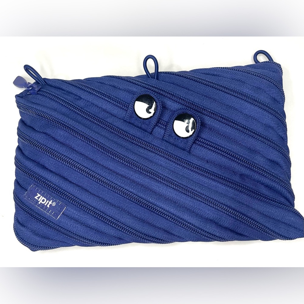 Zipit Pencil Case Cosmetic Pouch The Original Zipper Bag, Blue